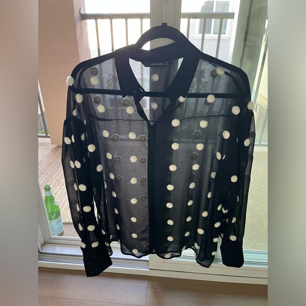 Black and white polka dot shirt